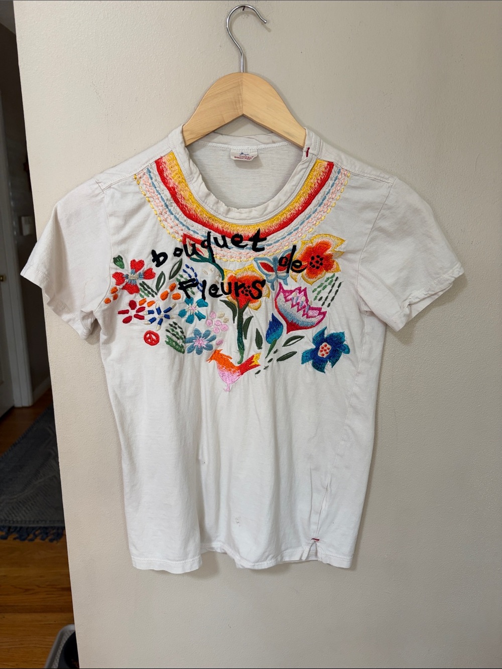 Hand embroidered tee